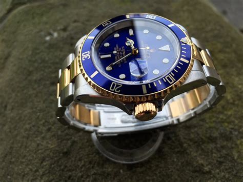 rolex submariner blue dial steel gold|rolex submariner blue gold price.